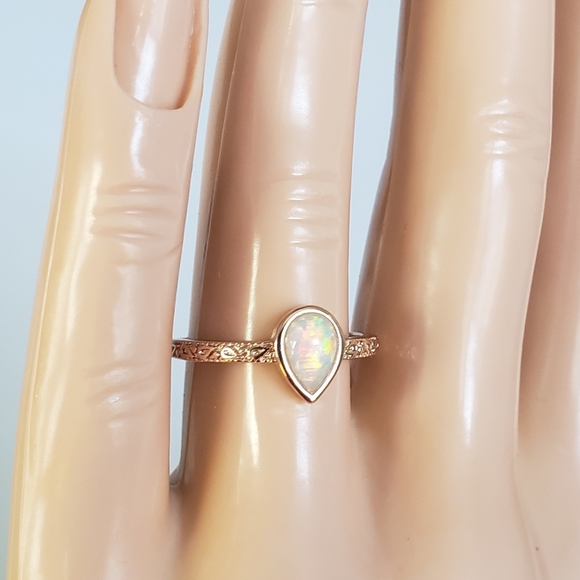 18k Over Sterling Opal Ring - Picture 8 of 8